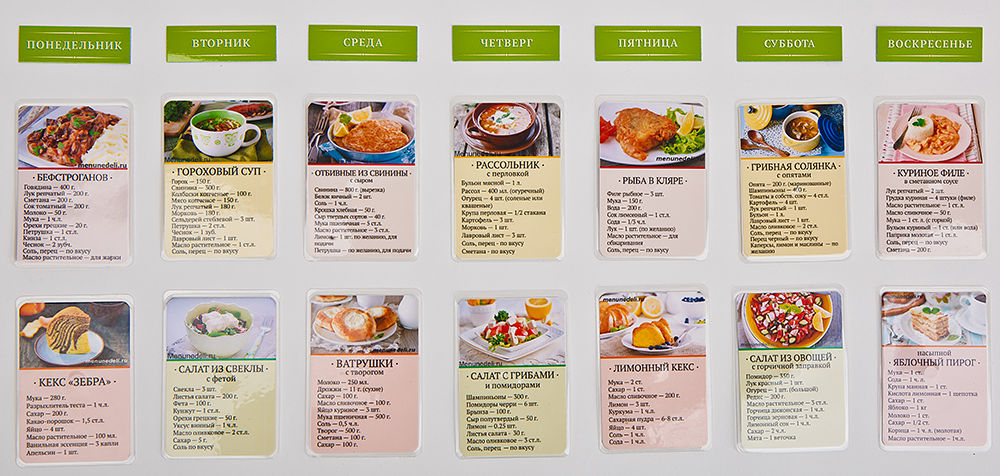 Карточки С Рецептами Правильного Питания
