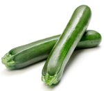 two zucchini on white