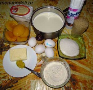 Продукты для голландского рисового торта с абрикосами