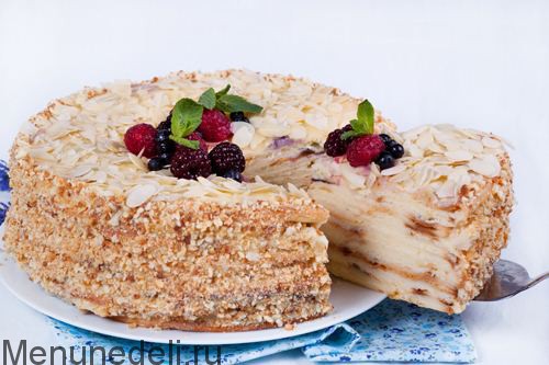 Творожный Наполеон торт с заварным кремом рецепт с фото пошагово