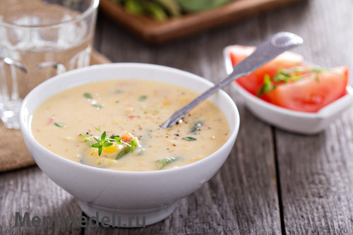 Как приготовить сырный суп с кукурузой