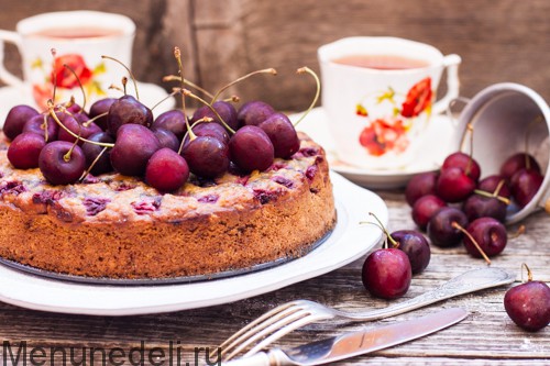 Постный пирог с вишней - рецепт автора Марина Баранова