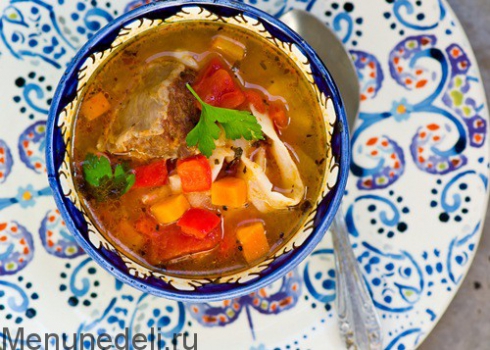 Узбекский суп лагман