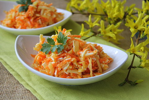 Баклажаны с корейской морковкой