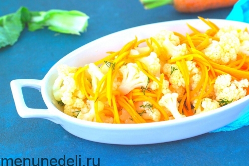 Цветная капуста по-корейски – пошаговые рецепты приготовления маринада и салата с фото