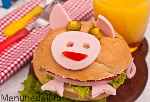 Готовит ребенок: бутерброд &#8220;Поросенок&#8221;
