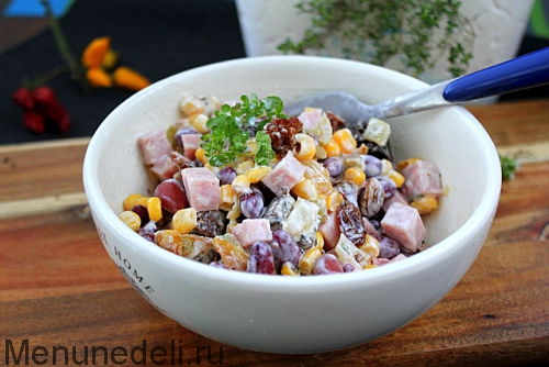 Салат с фасолью и крабовым мясом - пошаговый рецепт с фото