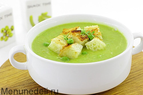 Крем-суп из зелёного горошка и сельдерея
