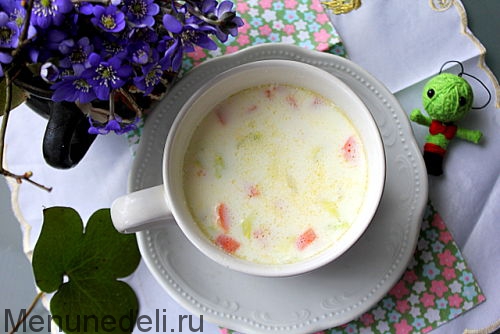 Суп молочный из ячневой крупы по-латышски