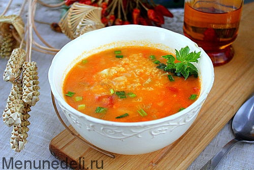Суп с пшеном и овощами
