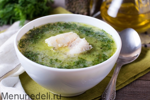 Укропный суп с морской рыбой