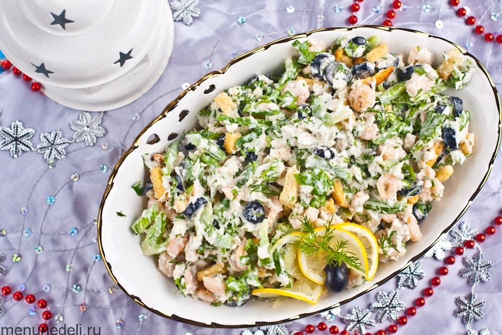 Постный салат с креветками – пошаговый рецепт приготовления с фото