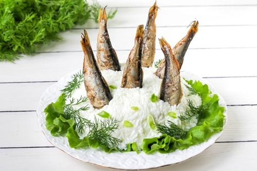 Салат Рыбки в пруду, пошаговый рецепт с фото от автора Аня С