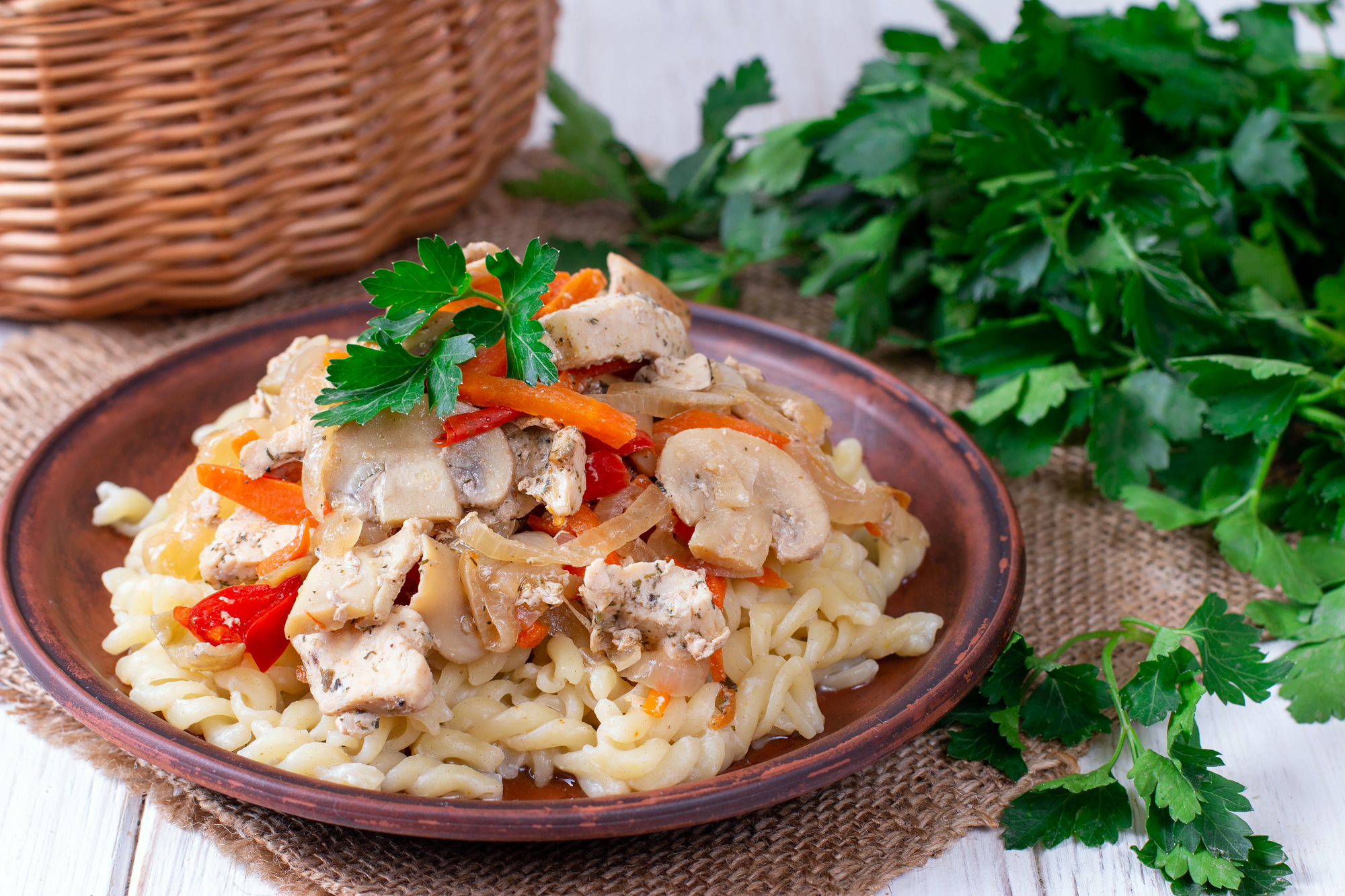 Курица С Грибами И Овощами Фото
