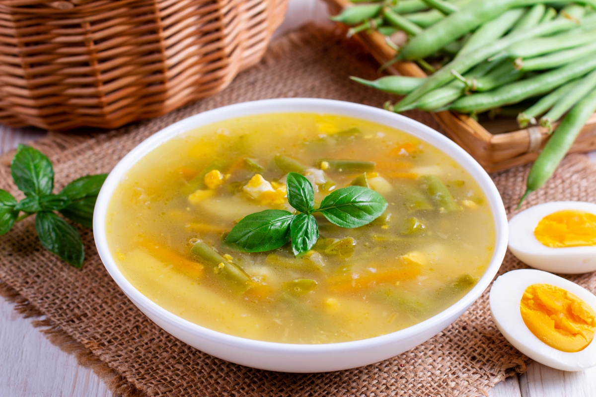 Ингредиенты для «Куриный суп со стручковой фасолью»: