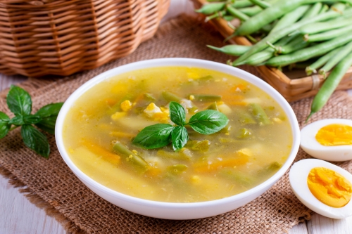 Сметанно-сливочный суп со стручковой фасолью