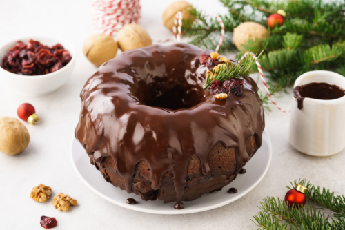 Шоколадный рождественский кекс