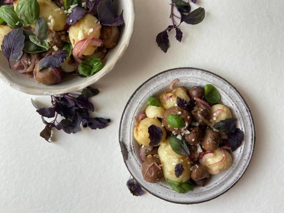 Рецепт: Салата с грибами и картофелем - Из овощей, грибов - Салаты - Готовить легко!