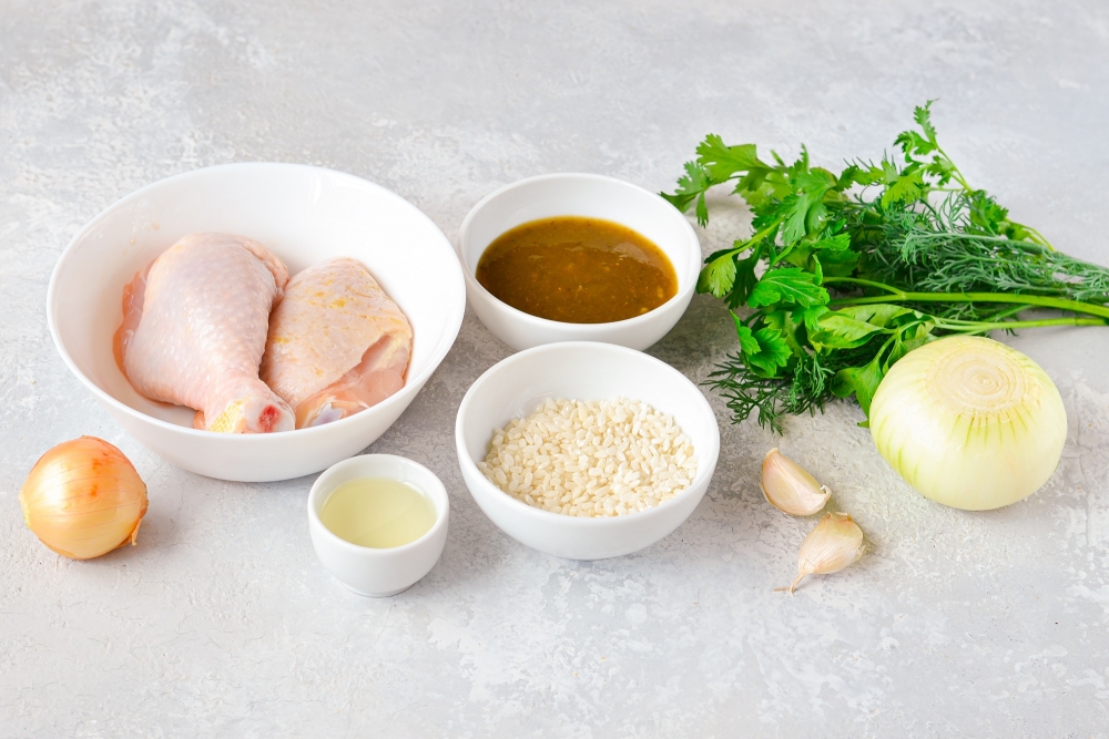 Ингредиенты для рецепта суп харчо из курицы с рисом