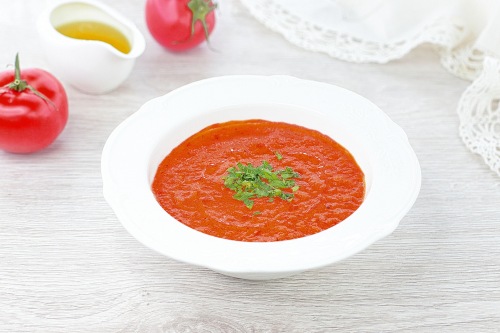 Томатный суп-пюре, пошаговый рецепт на ккал, фото, ингредиенты - Т