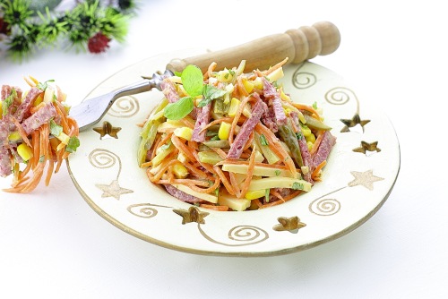 Пошаговый рецепт салата с корейской морковью и кукурузой с фото за мин, автор Ирина - kormstroytorg.ru