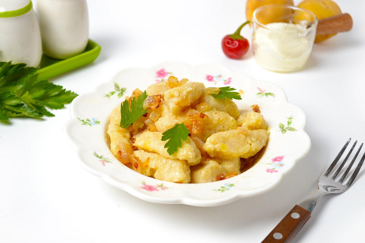 Ленивые вареники с картошкой и тыквой