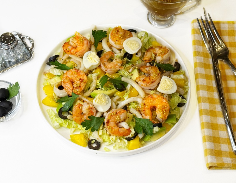 Салат с креветками и кальмарами самый вкусный