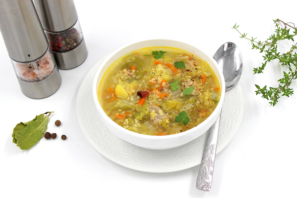 Капустняк с пекинской капустой и пшеном