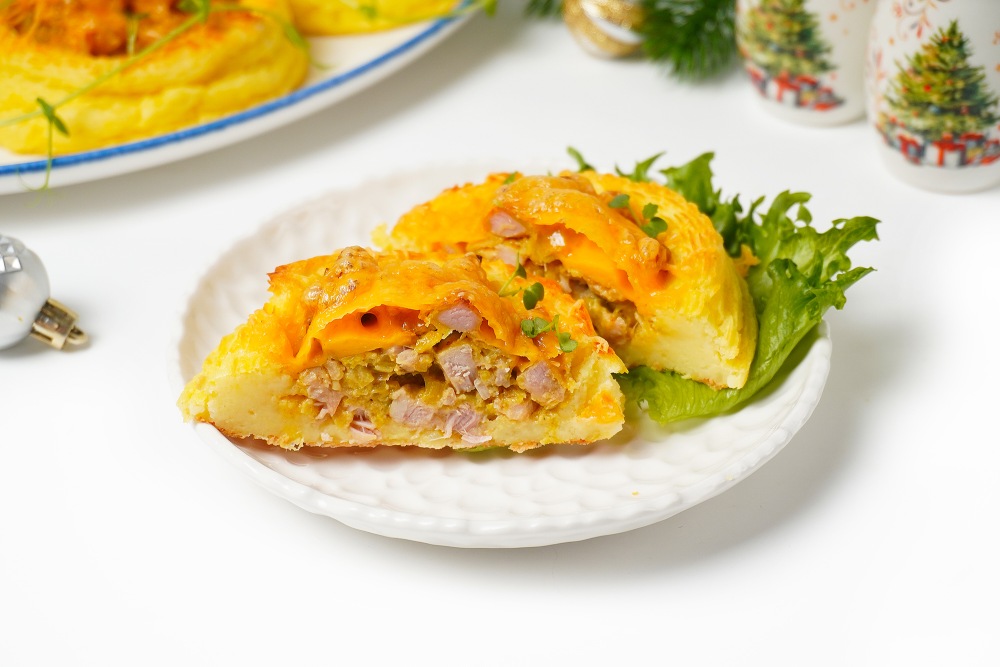 Картофельные гнезда с курицей на праздничный стол