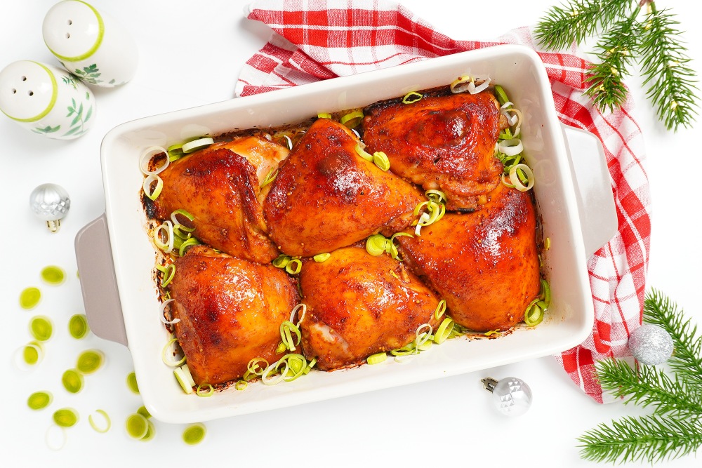 Куриные бедра в духовке в медовом соусе на Новый год