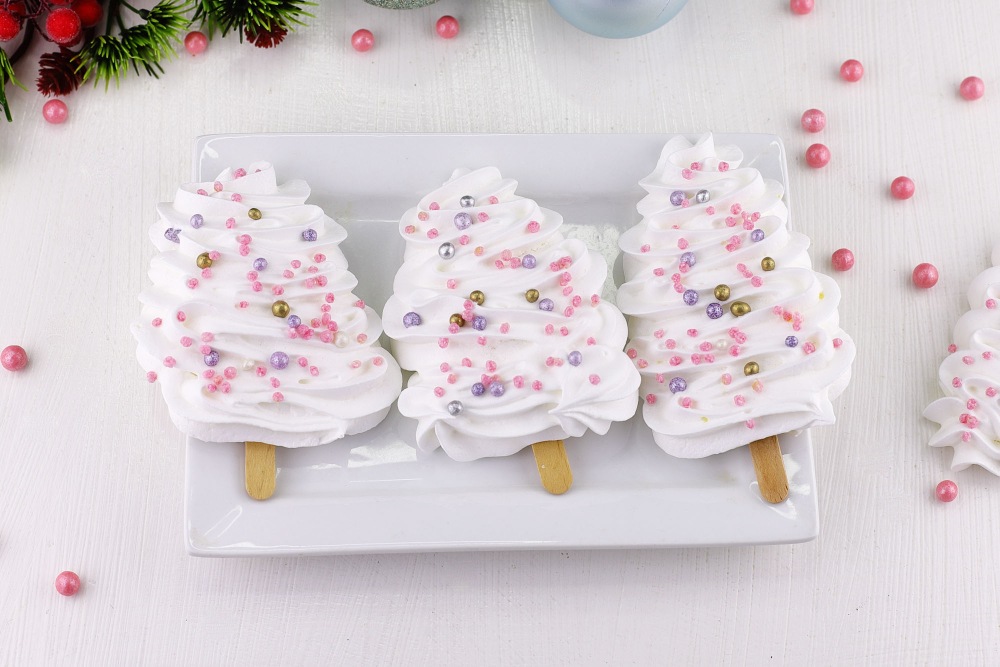 Новогоднее безе Елочки на палочке