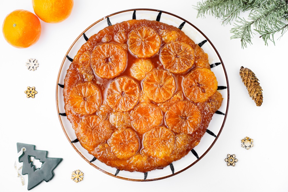 Тарт татен новогодний с мандаринами