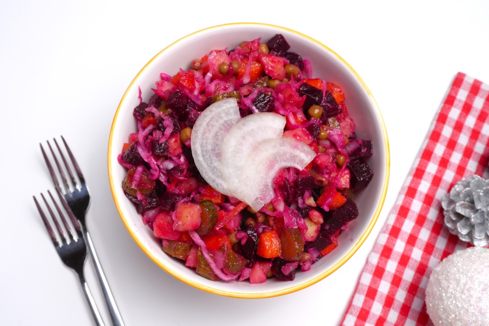 Винегрет с квашеной капустой на Новый год