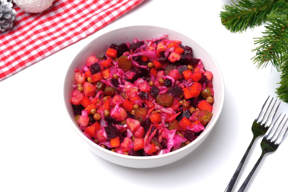Винегрет с квашеной капустой на Новый год
