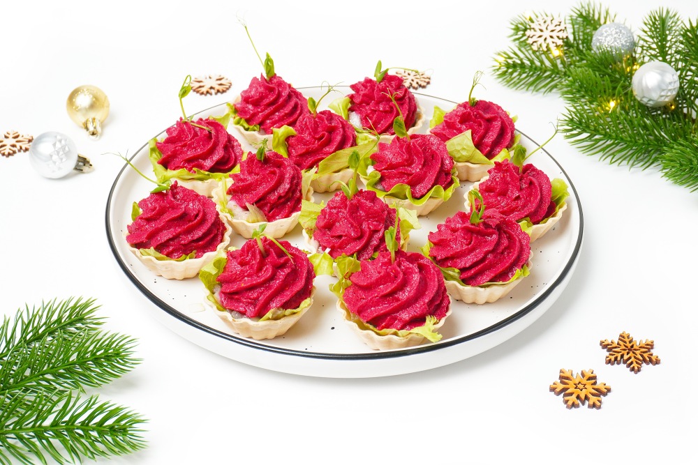 Селедка под шубой в тарталетках на Новый год