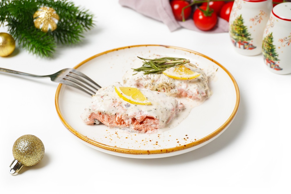 Филе горбуши в духовке в сливочном соусе на Новый год