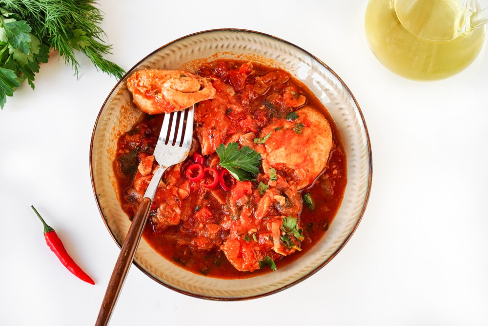 Чахохбили по-грузински на сковороде