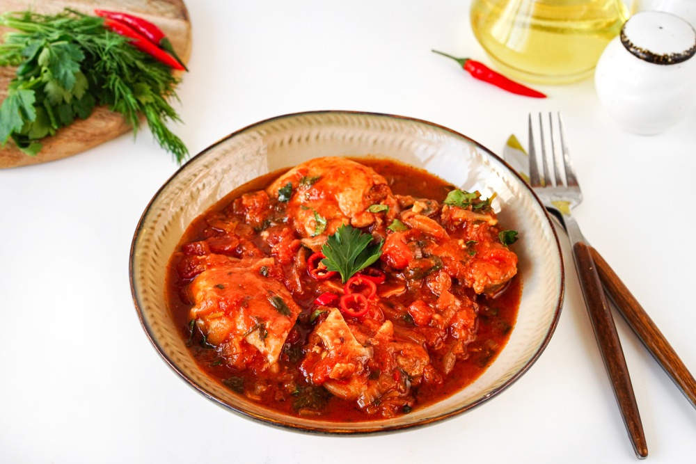 Чахохбили по-грузински на сковороде