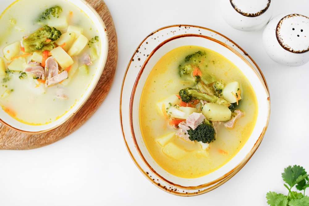 Суп из бедра индейки с овощами