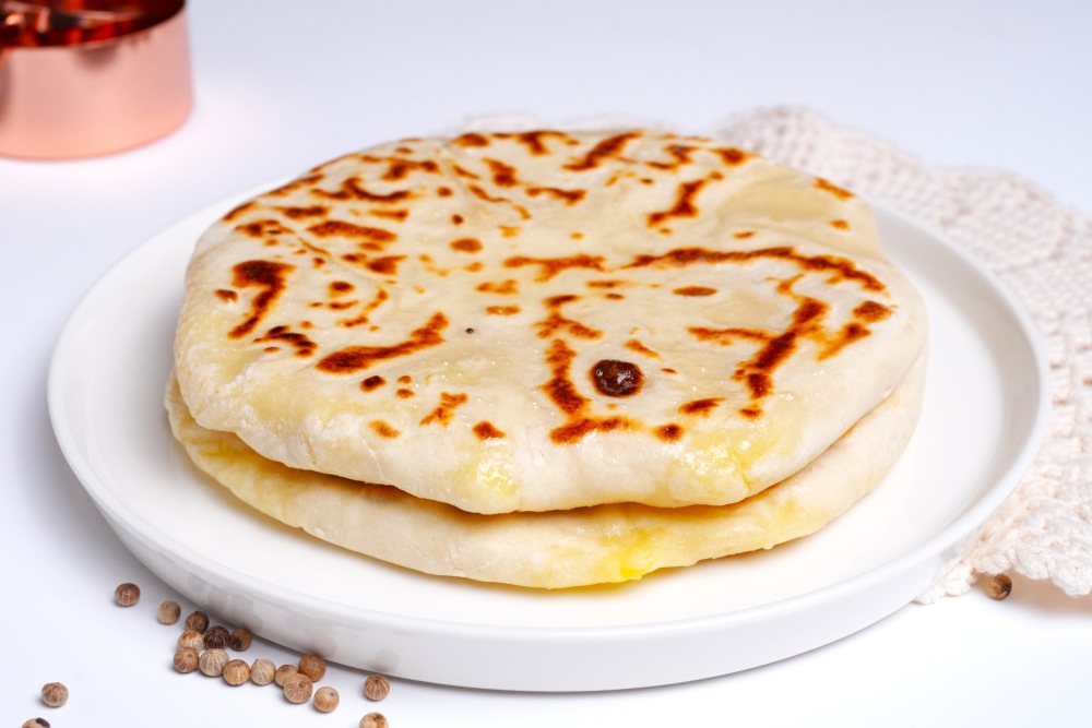 Хычины с сыром и картофелем на сковороде классические