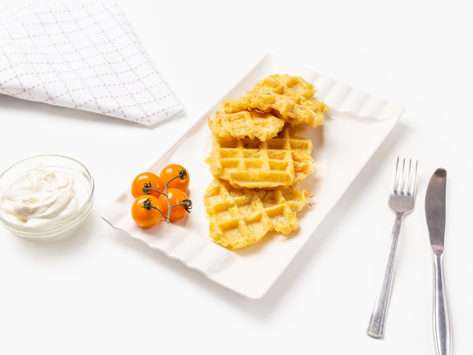 Картофельные вафли с сыром в вафельнице