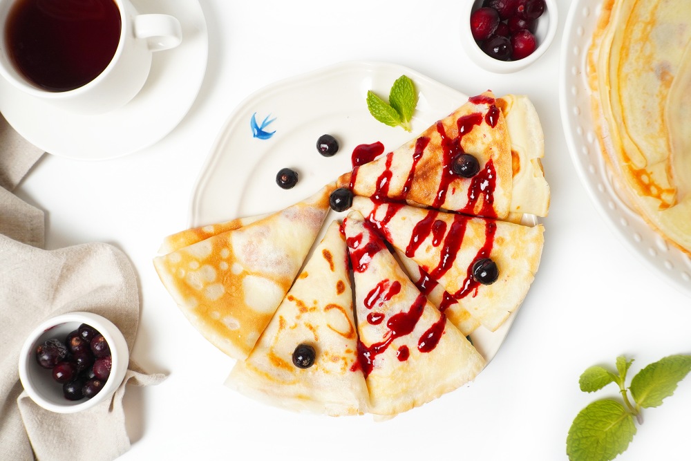 Блины “3 стакана” на молоке с кипятком