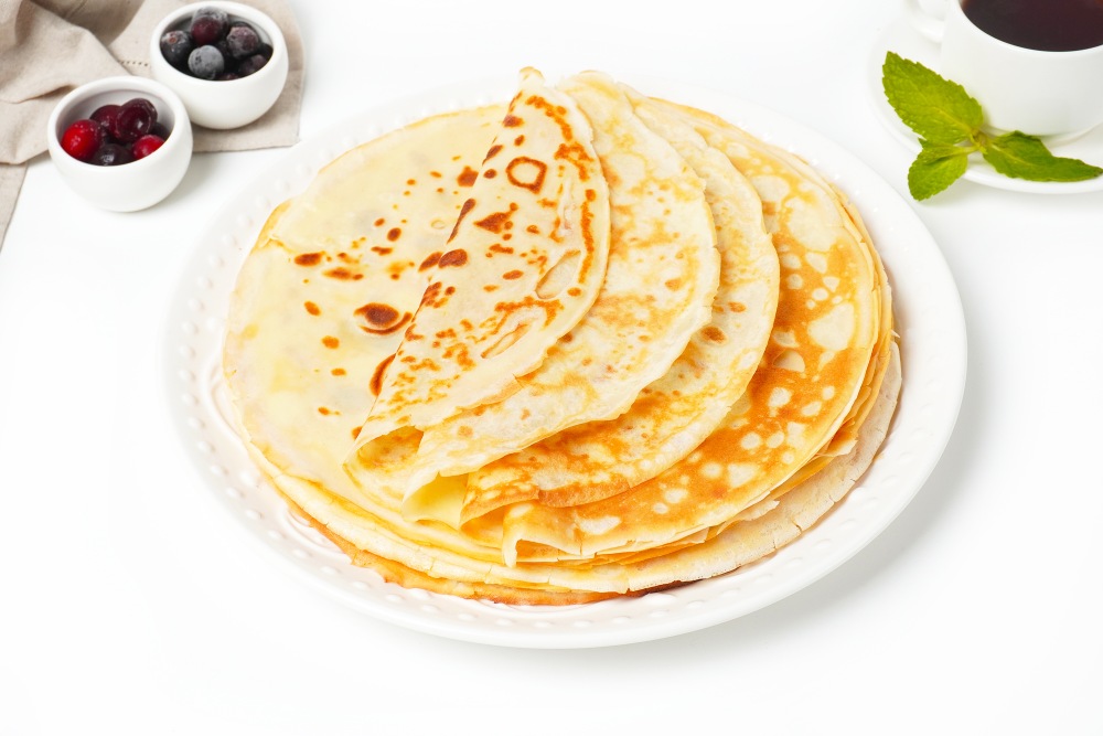 Блины “3 стакана” на молоке с кипятком