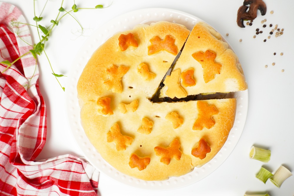 Постный пирог с картошкой и грибами