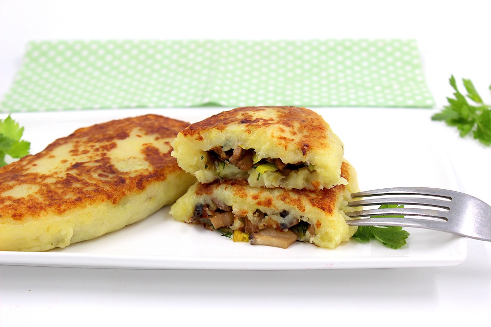 Картофельные зразы с грибами постные