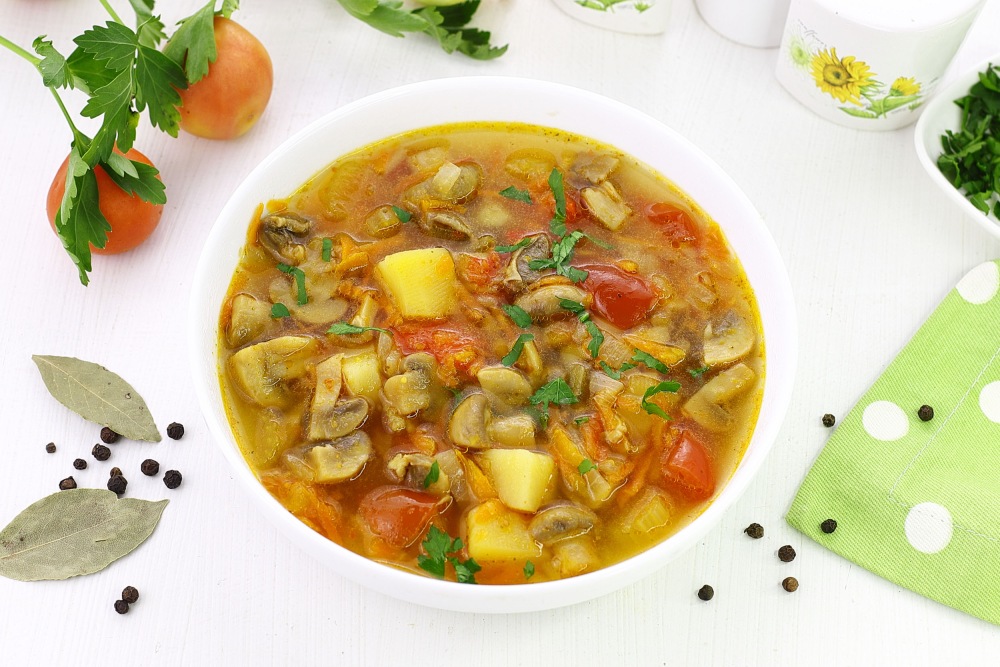 Постный грибной суп в мультиварке