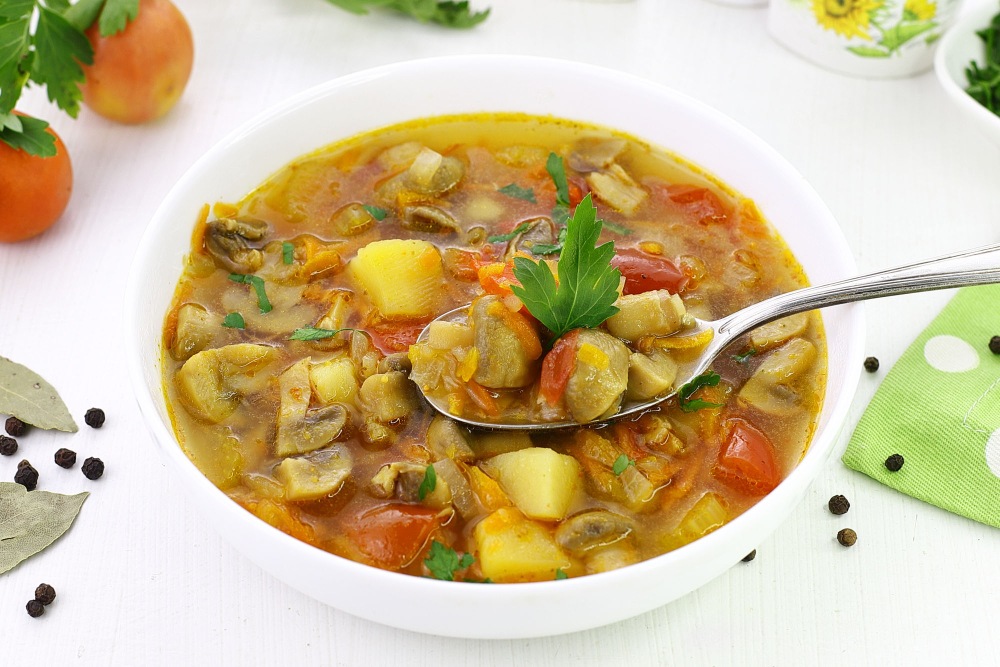 Постный грибной суп в мультиварке