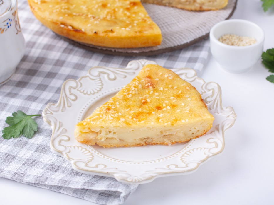 Постный заливной пирог с капустой