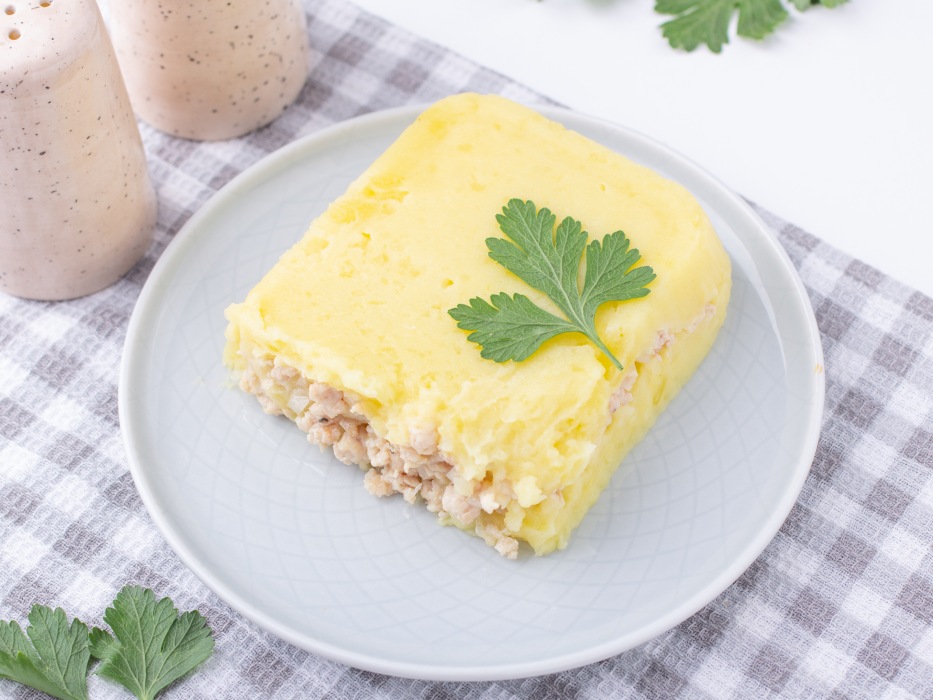 Картофельная запеканка с куриным фаршем