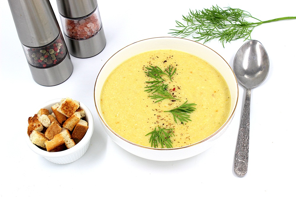 Суп пюре с плавленым сыром и курицей